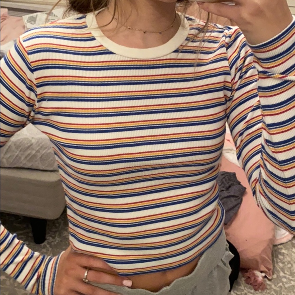 long sleeve striped brandy melville shirt
